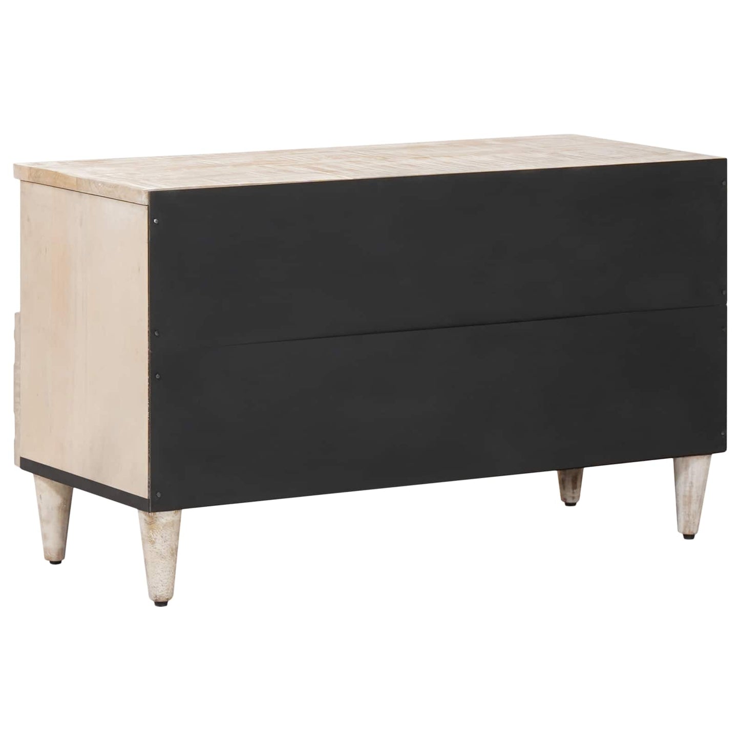 TV-skap med skuff Hvit 80 x 33,5 x 46 cm Massiv mango tre
