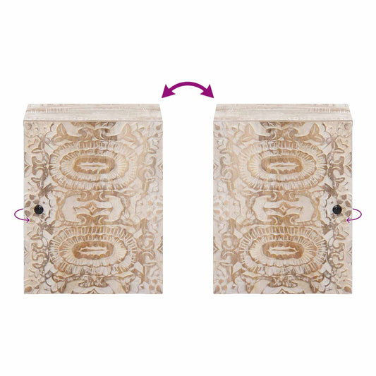 Baderom Hengende Skap Hvit 38 x 33,5 x 48 cm Massiv mango tre