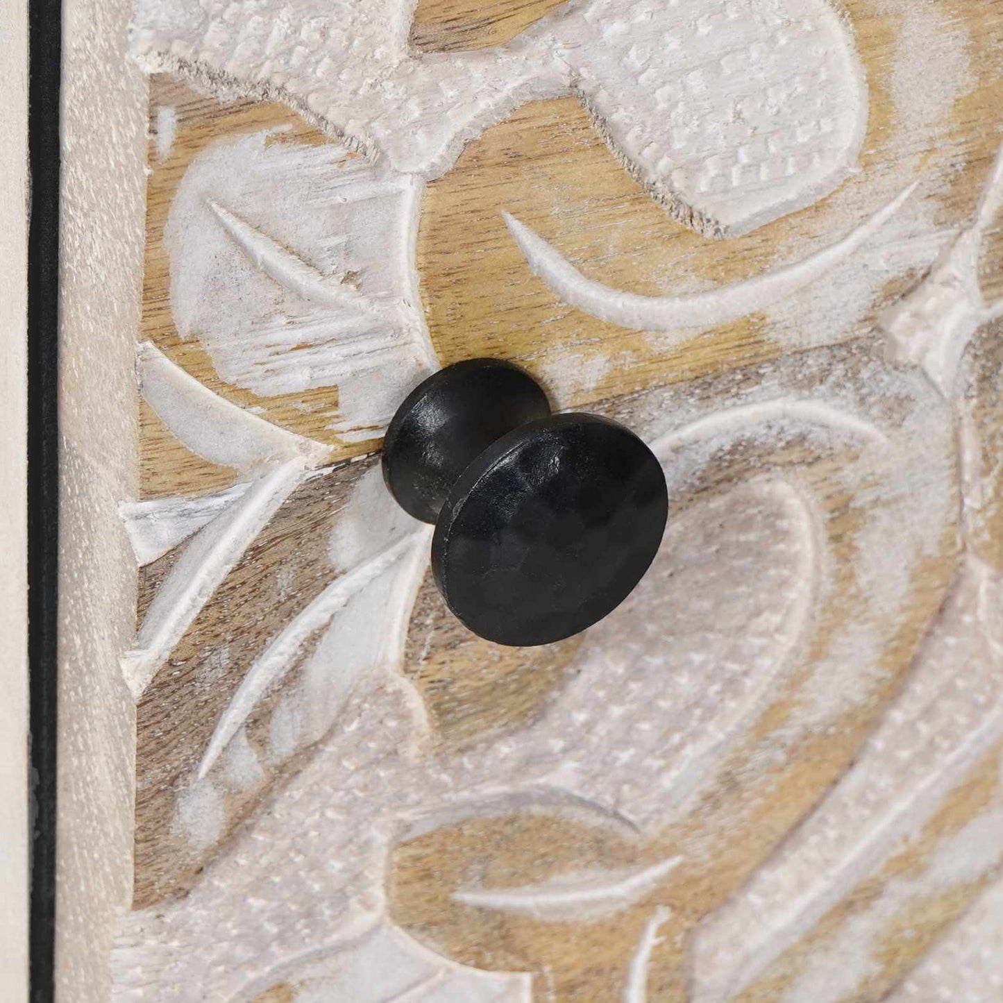 Høyt brett med hylle Hvit 40 x 33,5 x 110 cm Massiv mango tre