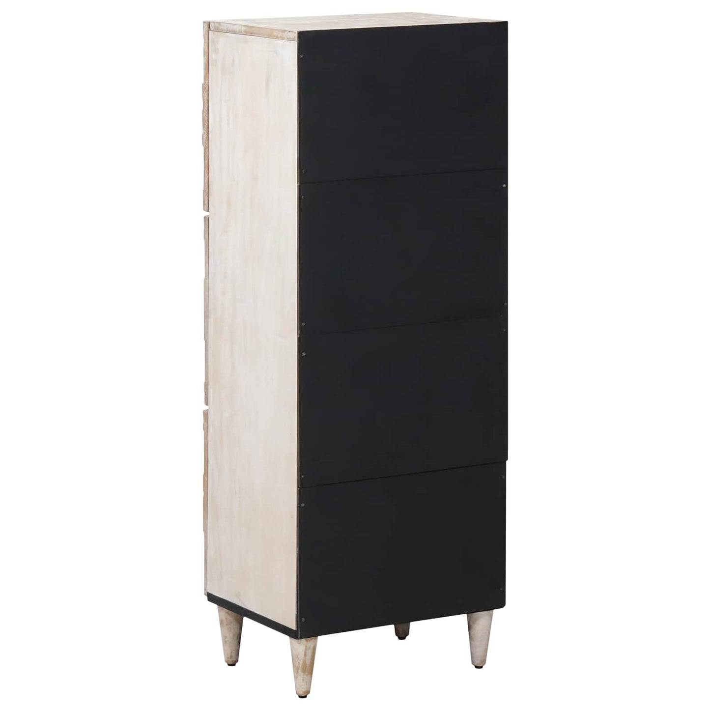 Høyt brett med hylle Hvit 40 x 33,5 x 110 cm Massiv mango tre
