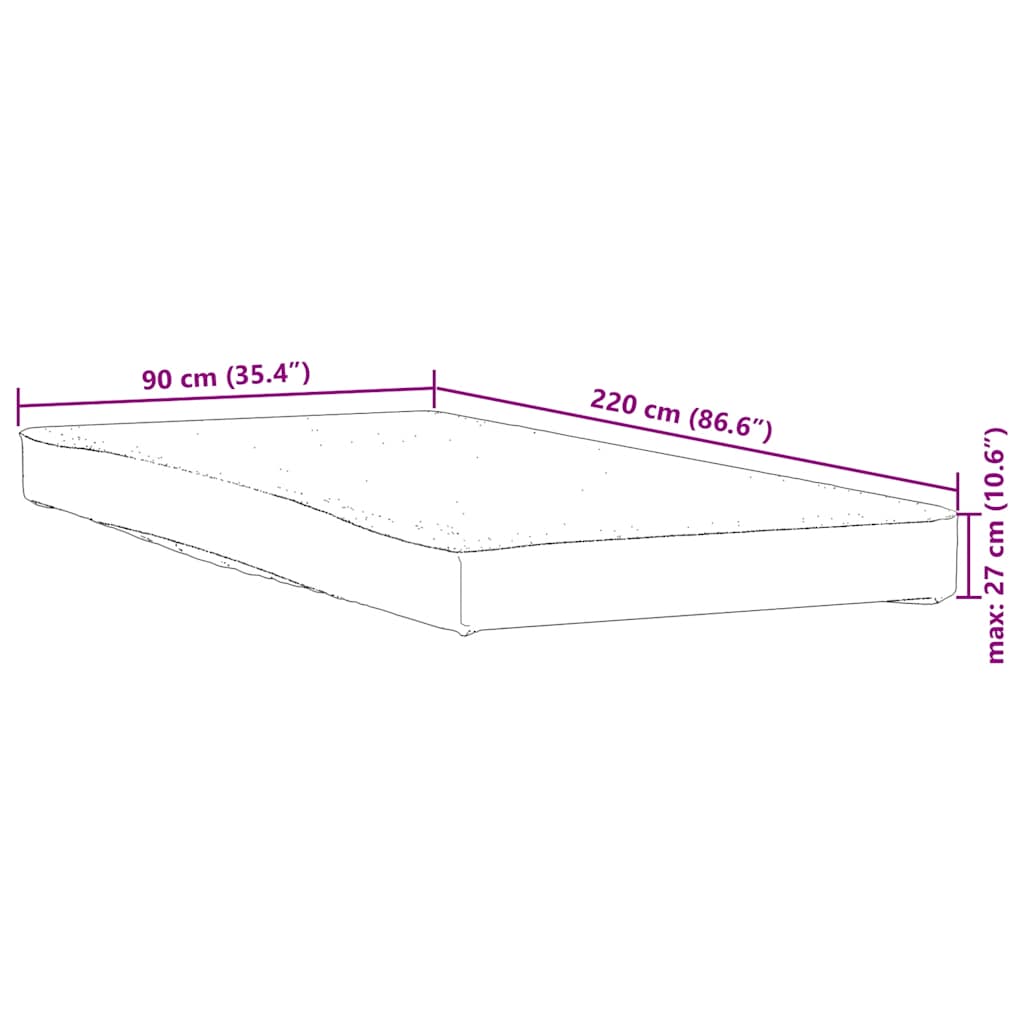 Madrassbeskytter hvit 90x220 cm vanntett vidaXL