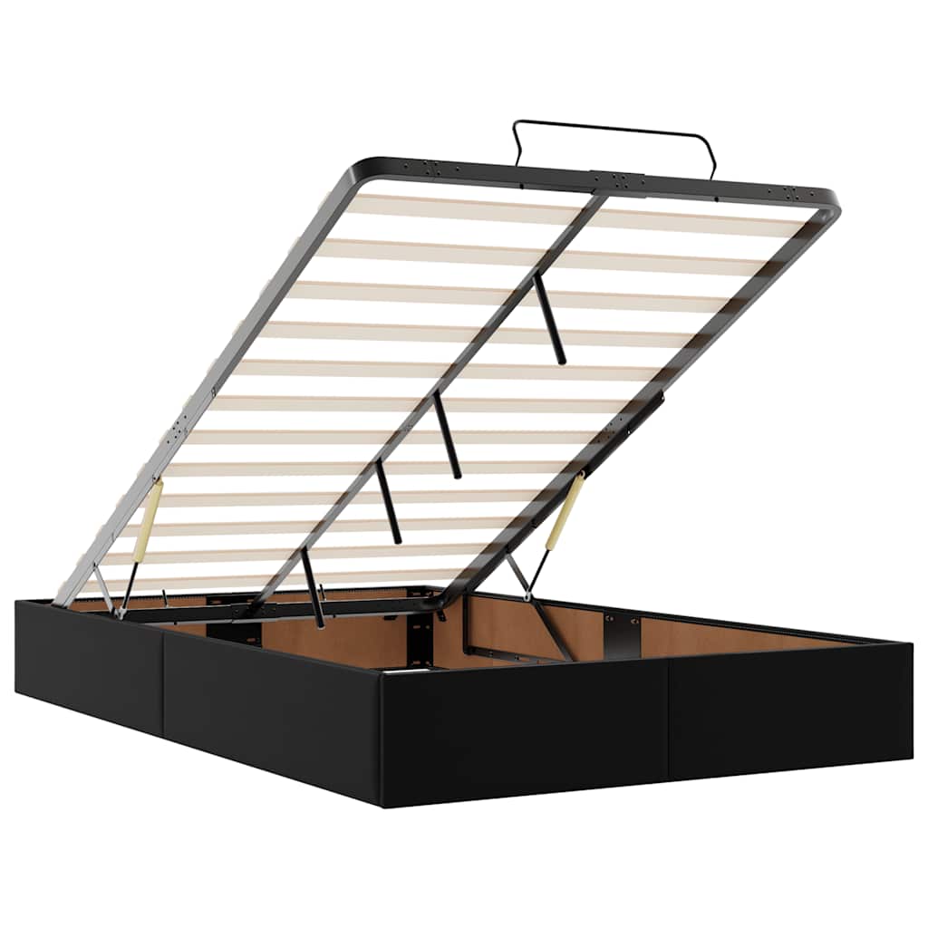 Ottoman sengeramme uten madrass svart Double kunstskinn