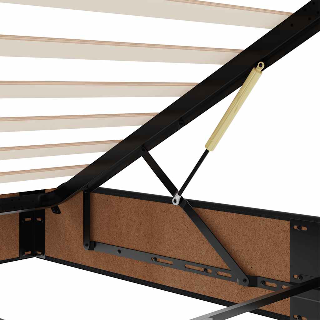 Ottoman sengeramme uten madrass svart Double kunstskinn