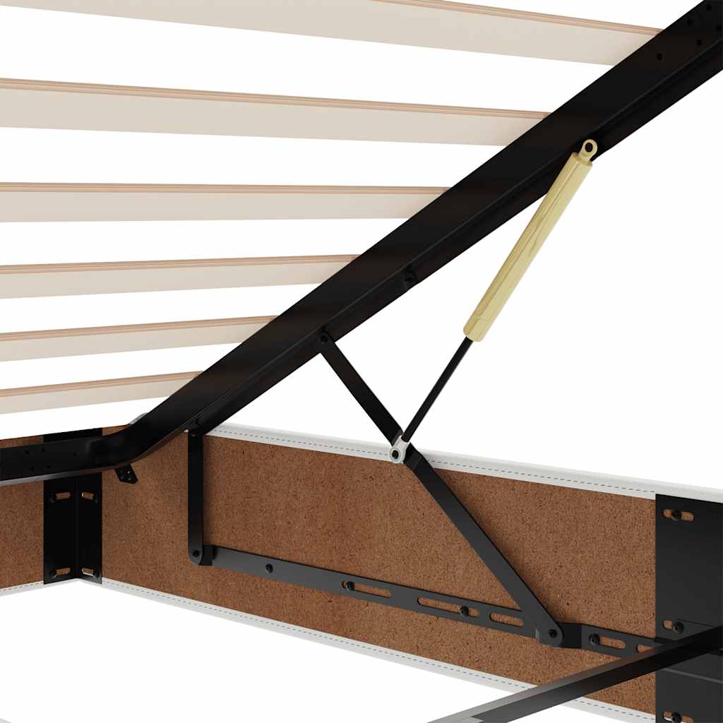 Ottoman sengeramme uten madrass hvit Double kunstskinn