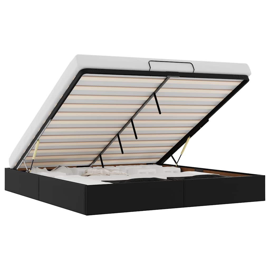 Ottoman sengeramme uten madrass svart Super King kunstskinn