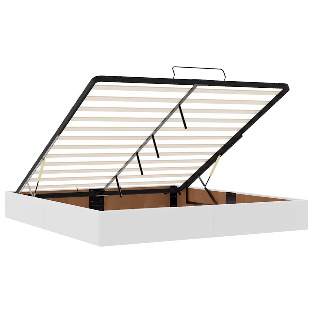 Ottoman sengeramme uten madrass hvit Super King kunstskinn