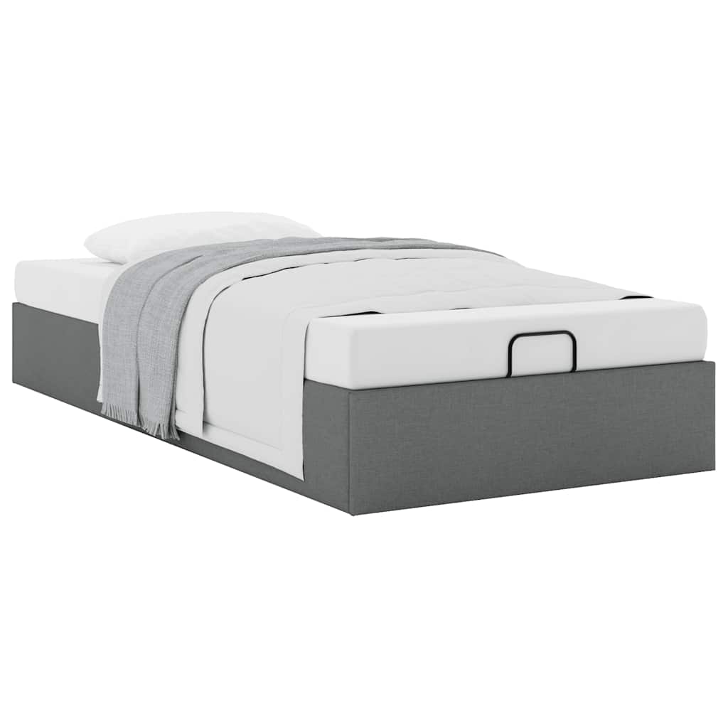 Ottoman sengeramme uten madrass mørkegrå Single stoff