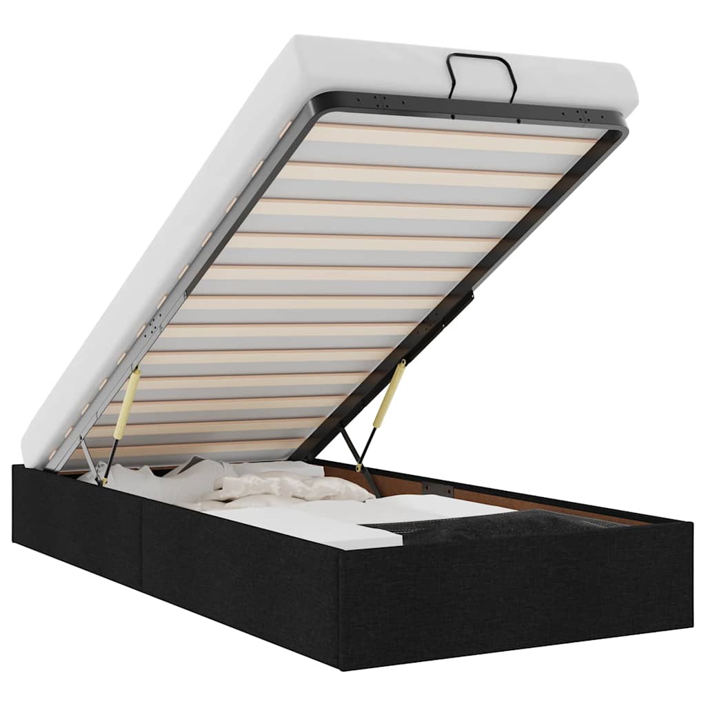 Ottoman sengeramme uten madrass svart Single stoff