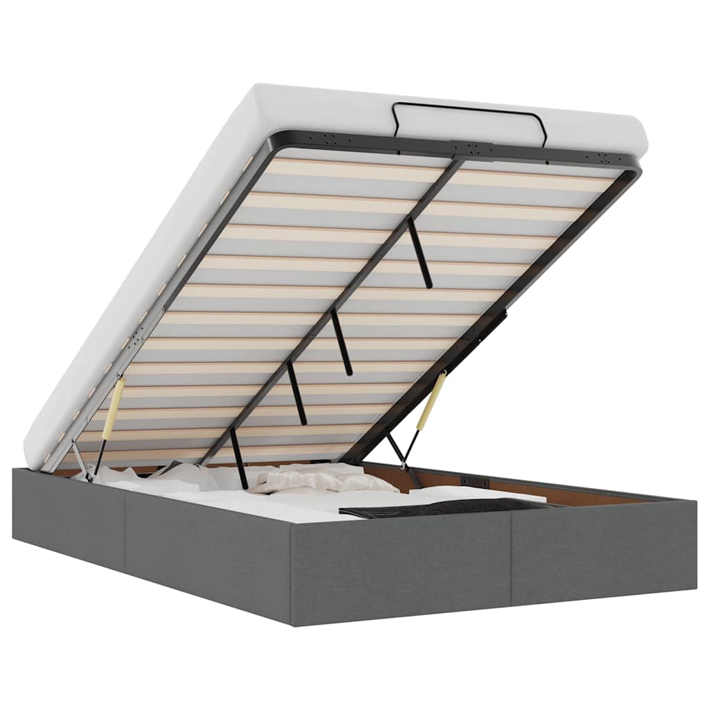 Ottoman sengeramme uten madrass mørkegrå Double stoff