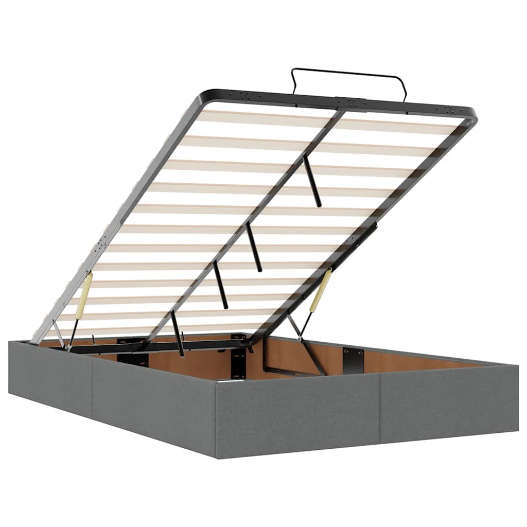 Ottoman sengeramme uten madrass mørkegrå Double stoff