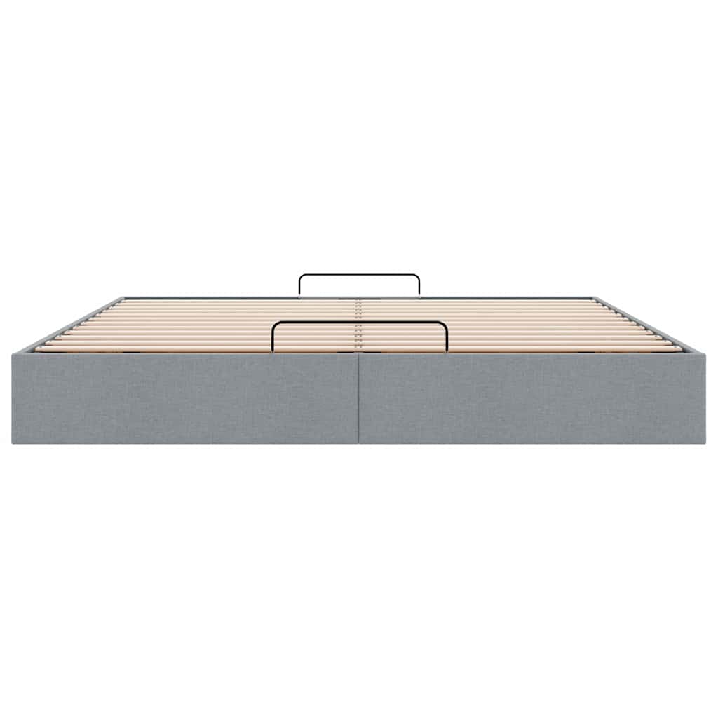 Ottoman sengeramme uten madrass lysegrå Super King stoff