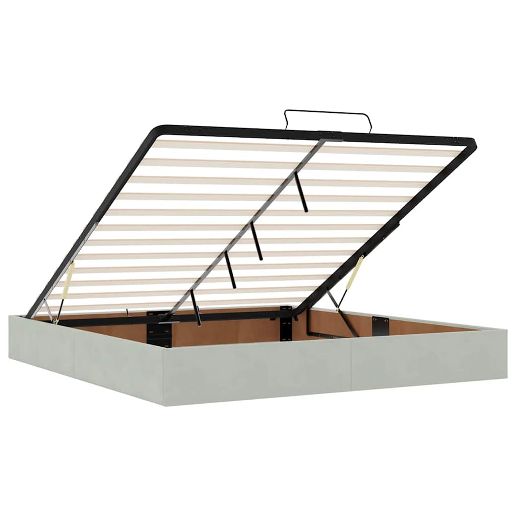 Ottoman sengeramme uten madrass lysegrå Super King fløyel