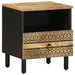 Nattbord svart 40x33x46 cm grovt heltre mangotre