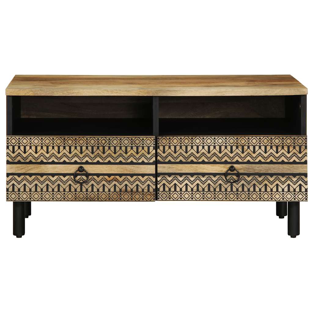 Salongbord svart 80x54x40 cm grovt heltre mangotre