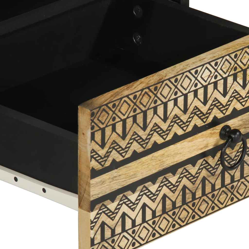 Salongbord svart 80x54x40 cm grovt heltre mangotre