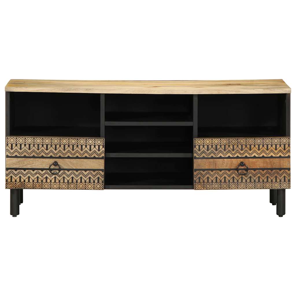 TV-benk svart 100x33,5x46 cm grovt heltre mangotre