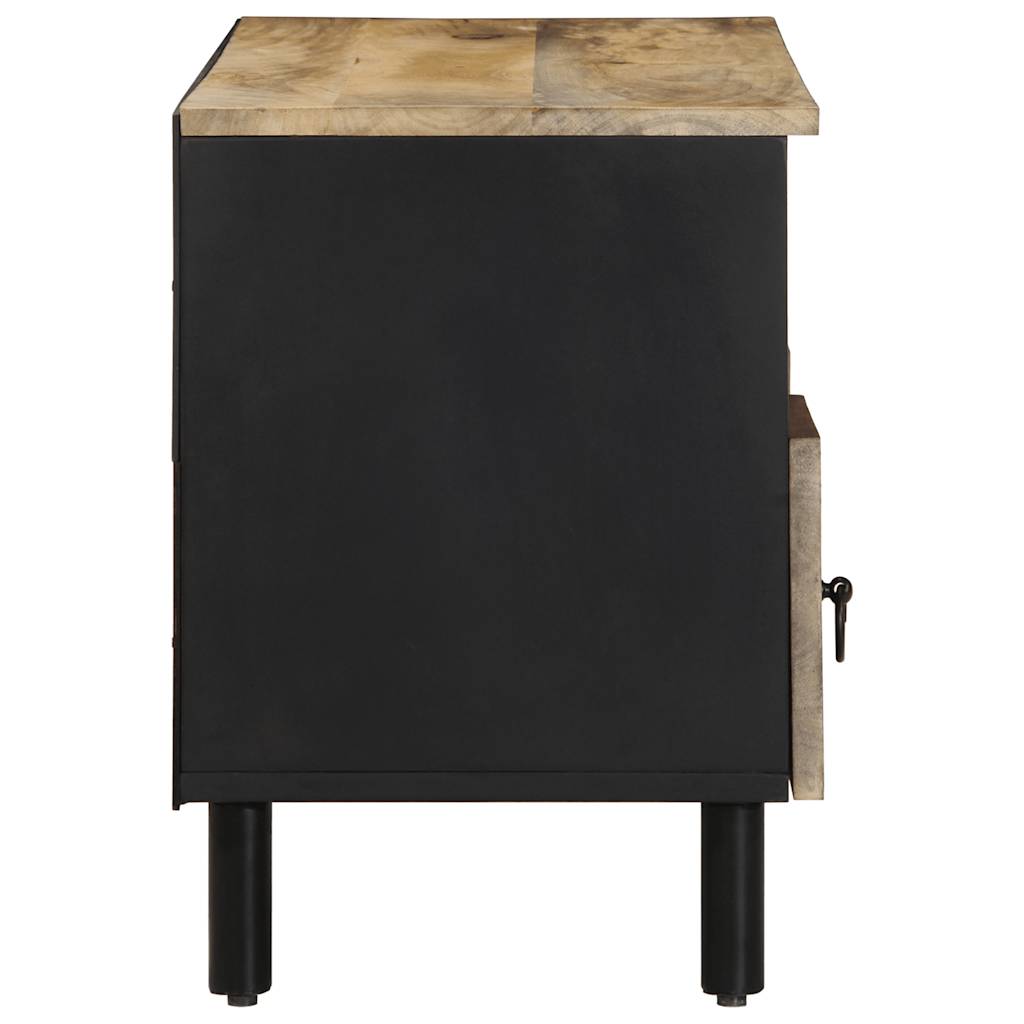 TV-benk svart 100x33,5x46 cm grovt heltre mangotre