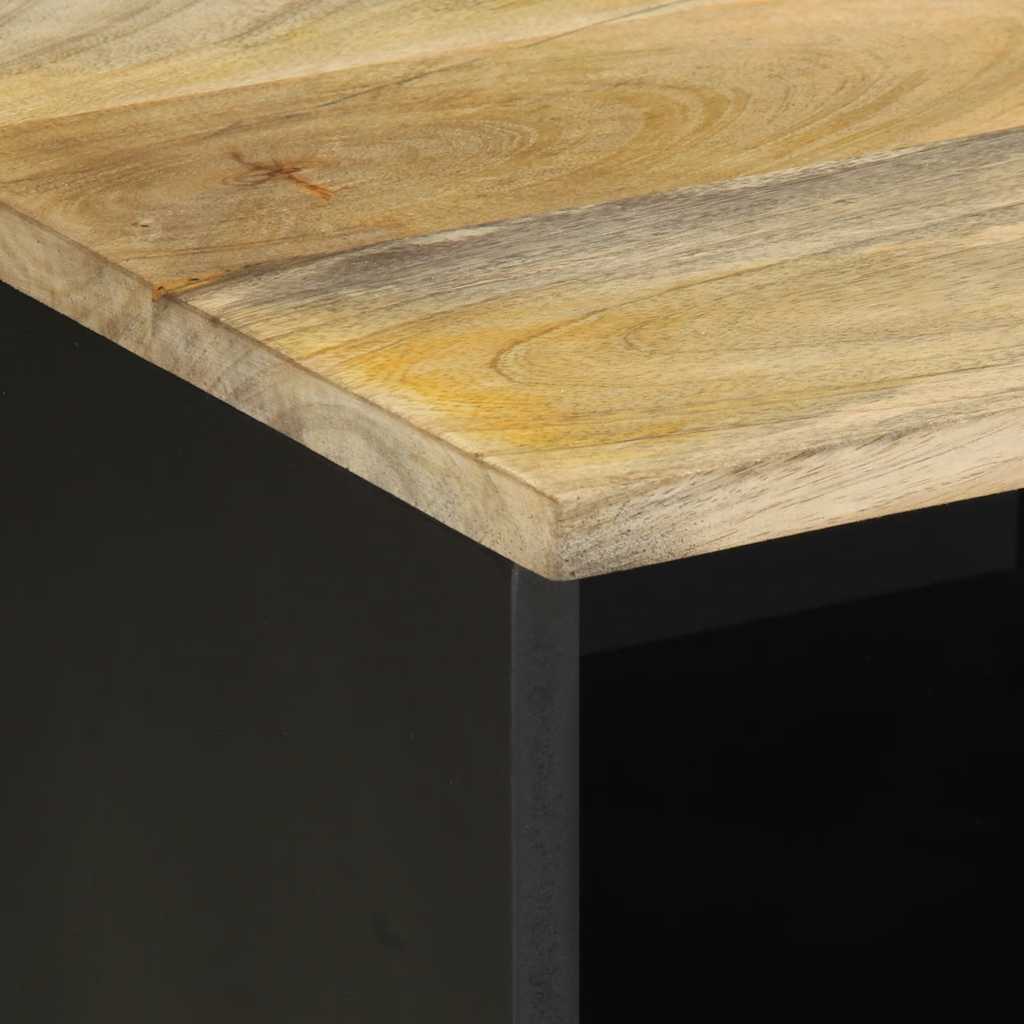 TV-benk svart 100x33,5x46 cm grovt heltre mangotre