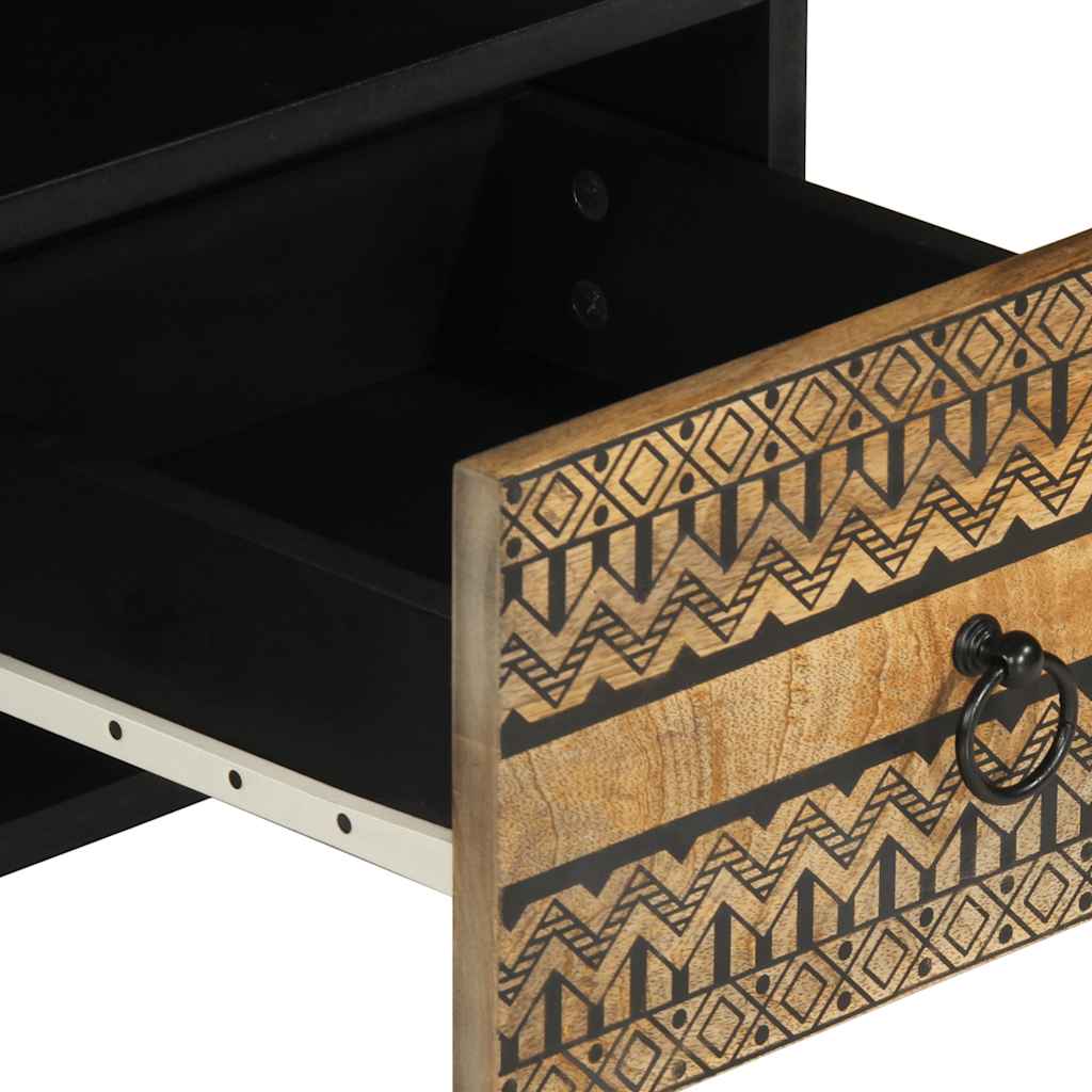 TV-benk svart 100x33,5x46 cm grovt heltre mangotre