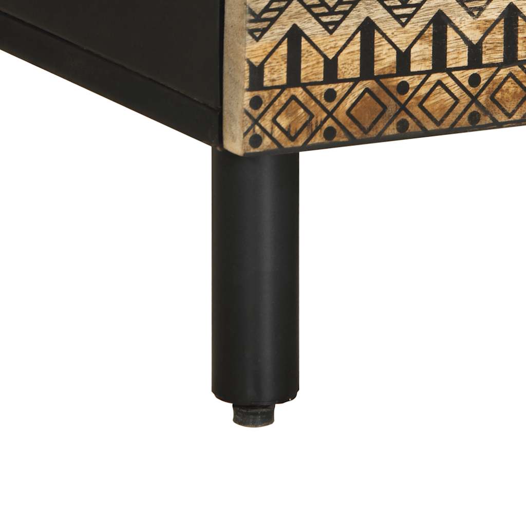 TV-benk svart 100x33,5x46 cm grovt heltre mangotre