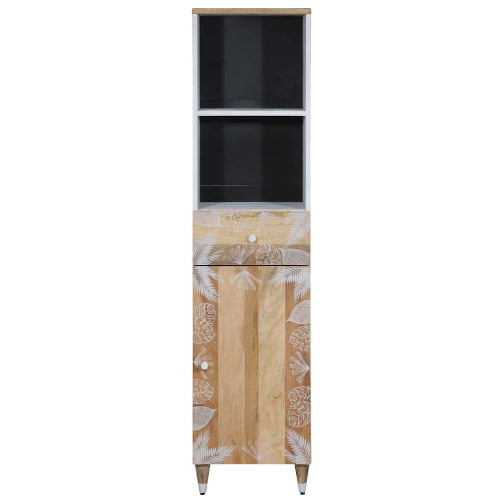 Baderomsskap 38x33,5x160 cm heltre mango