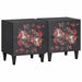Nattbord med dør 2 pcs Svart 40 x 33 x 46 cm Massiv mango tre