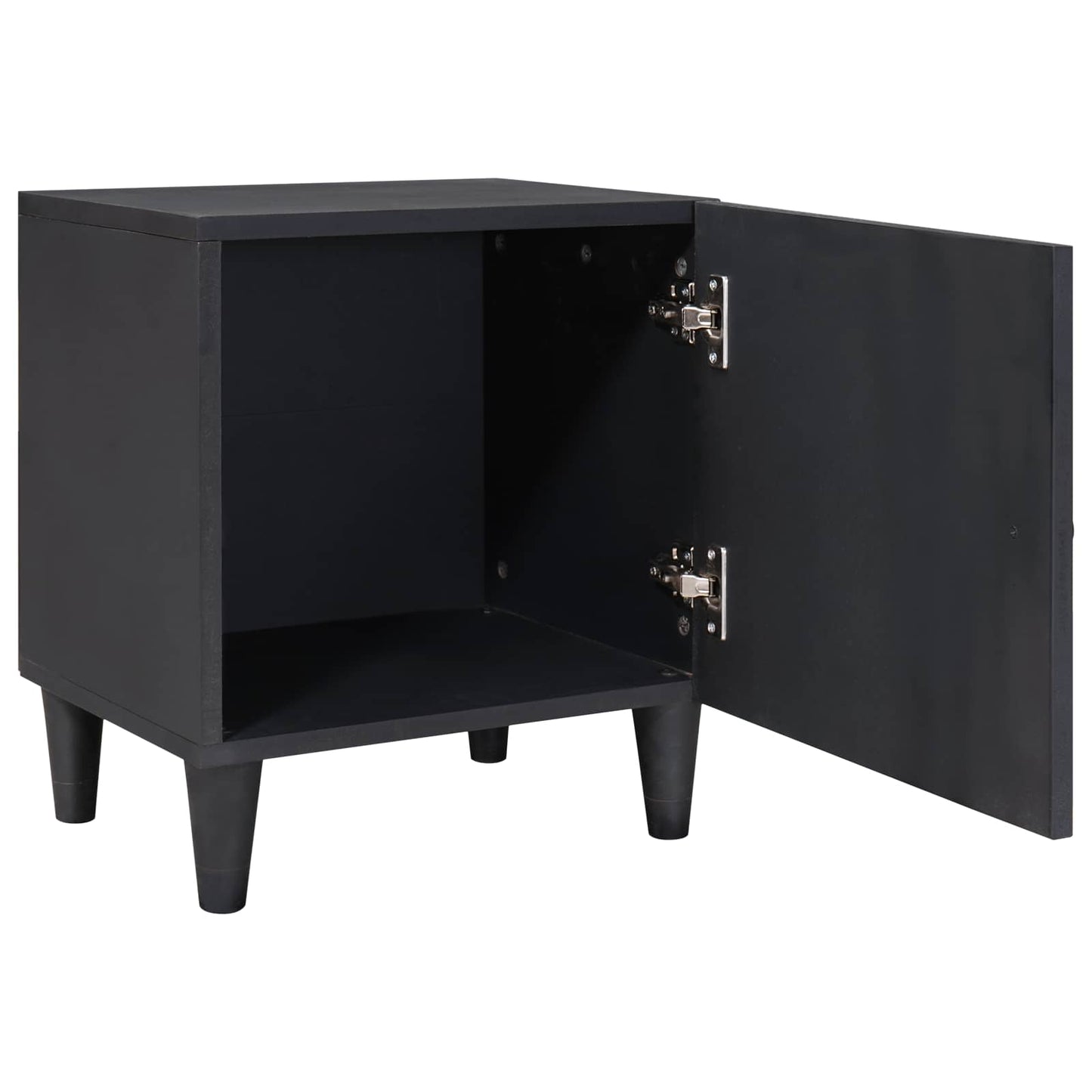 Nattbord med dør 2 pcs Svart 40 x 33 x 46 cm Massiv mango tre