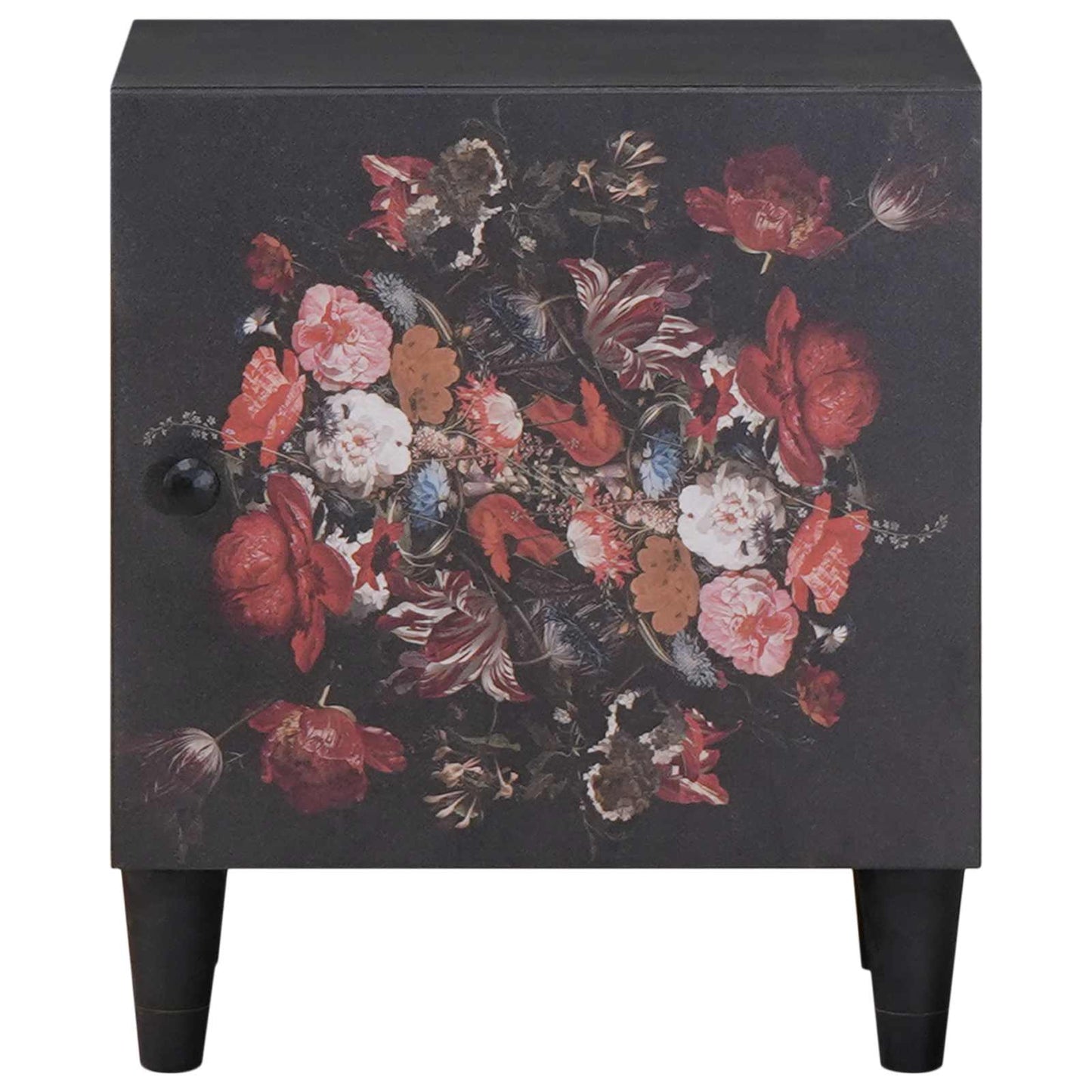Nattbord med dør 2 pcs Svart 40 x 33 x 46 cm Massiv mango tre