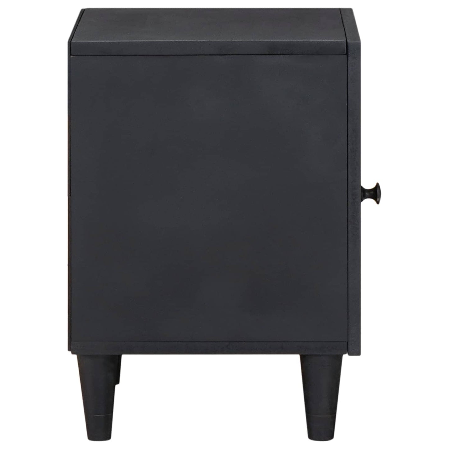 Nattbord med dør 2 pcs Svart 40 x 33 x 46 cm Massiv mango tre