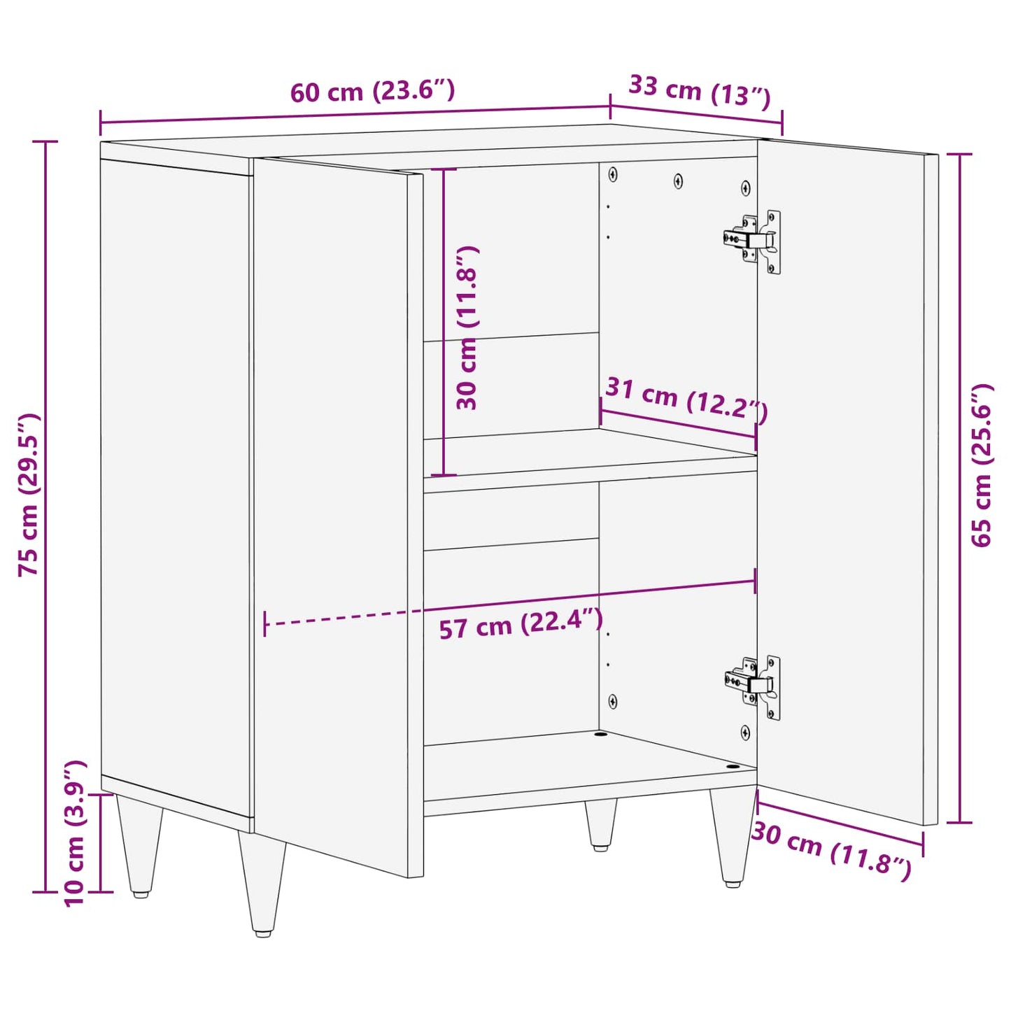 Oppbevaringsskap Flerfarget 60 x 33.4 x 75.1 cm