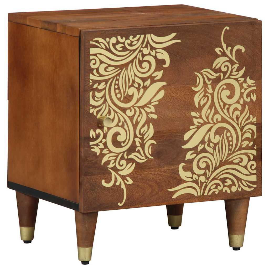 Nattbord med dør Honning brun 40 x 33 x 46 cm Massiv mango tre