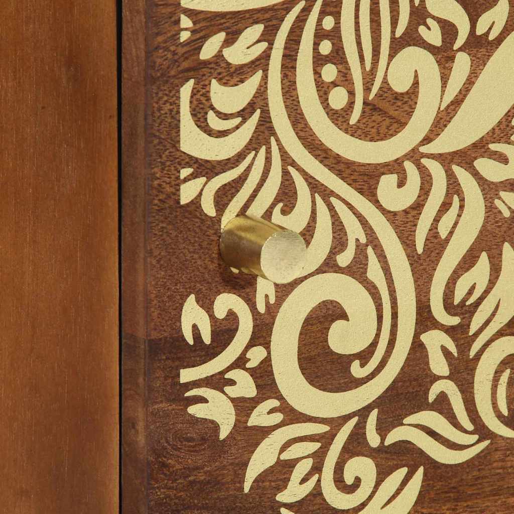 Nattbord med dør 2 pcs honningbrun 40 x 33 x 46 cm