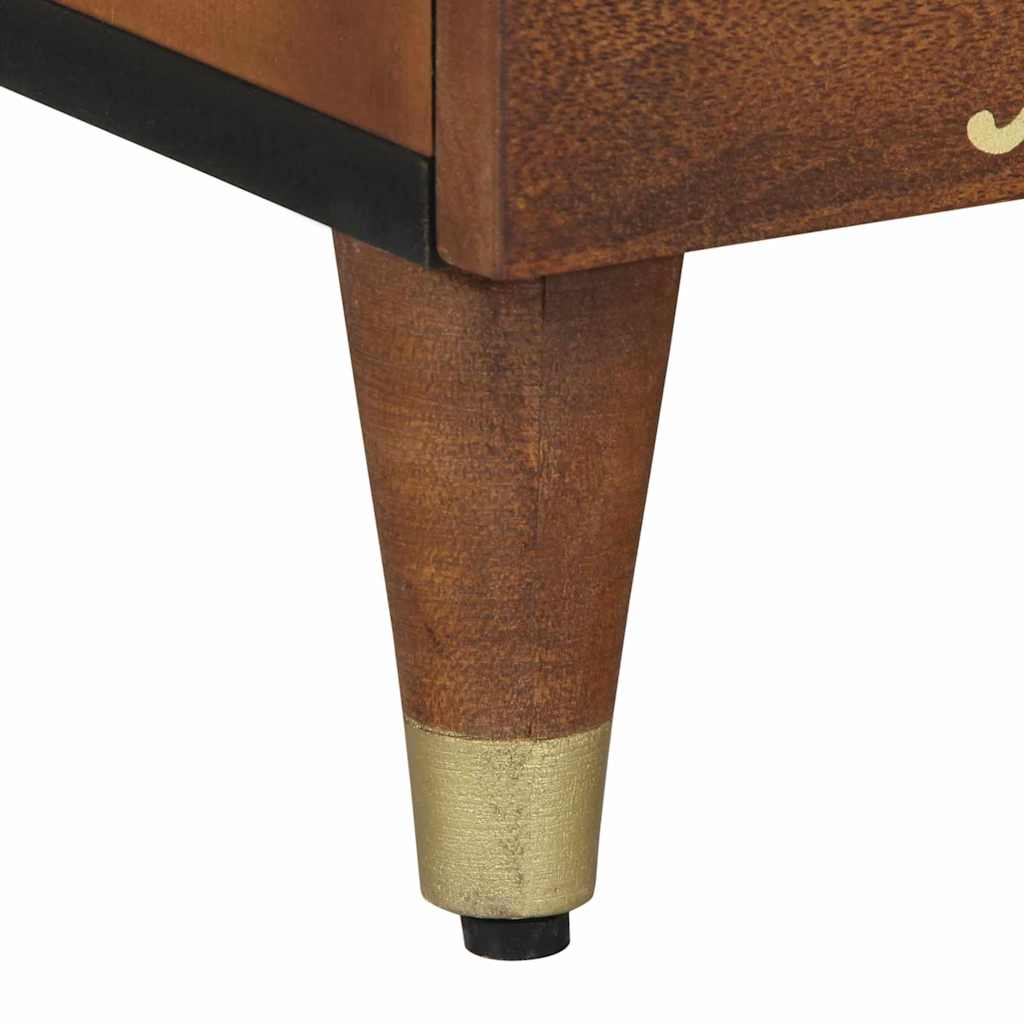 Nattbord med dør 2 pcs honningbrun 40 x 33 x 46 cm