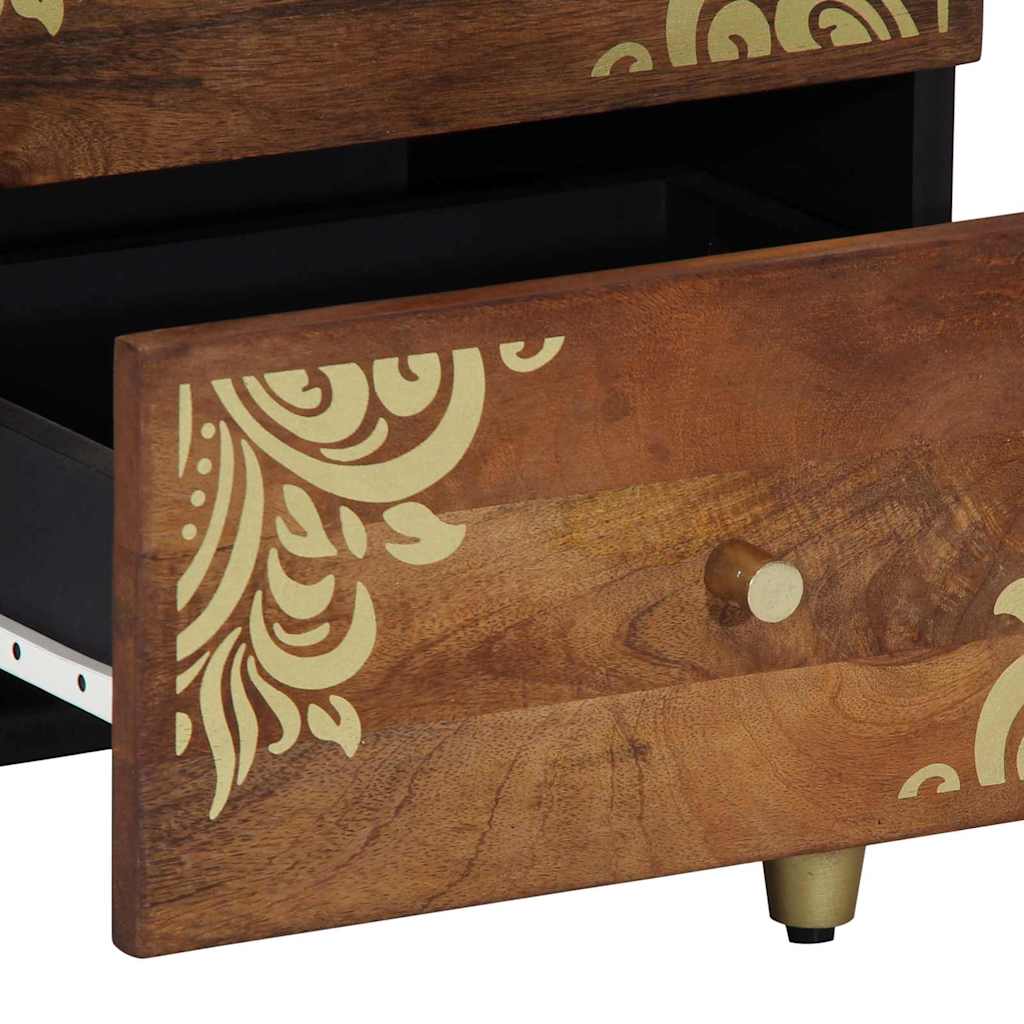 Nattbordskap 2 pcs honningbrun 40 x 33 x 46 cm Massiv mango tre