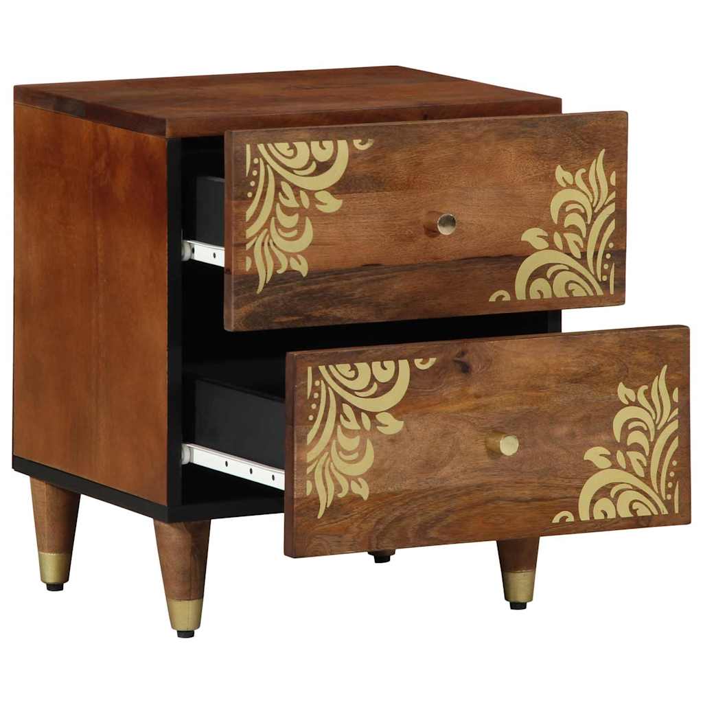 Nattbordskap med skuff 2 pcs Honning brun 40 x 33 x 46 cm