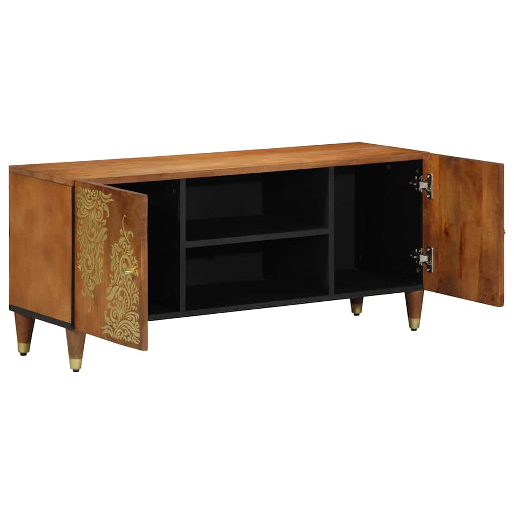 TV-skap med dør Honning brun 105 x 33 x 46 cm Massiv mango tre