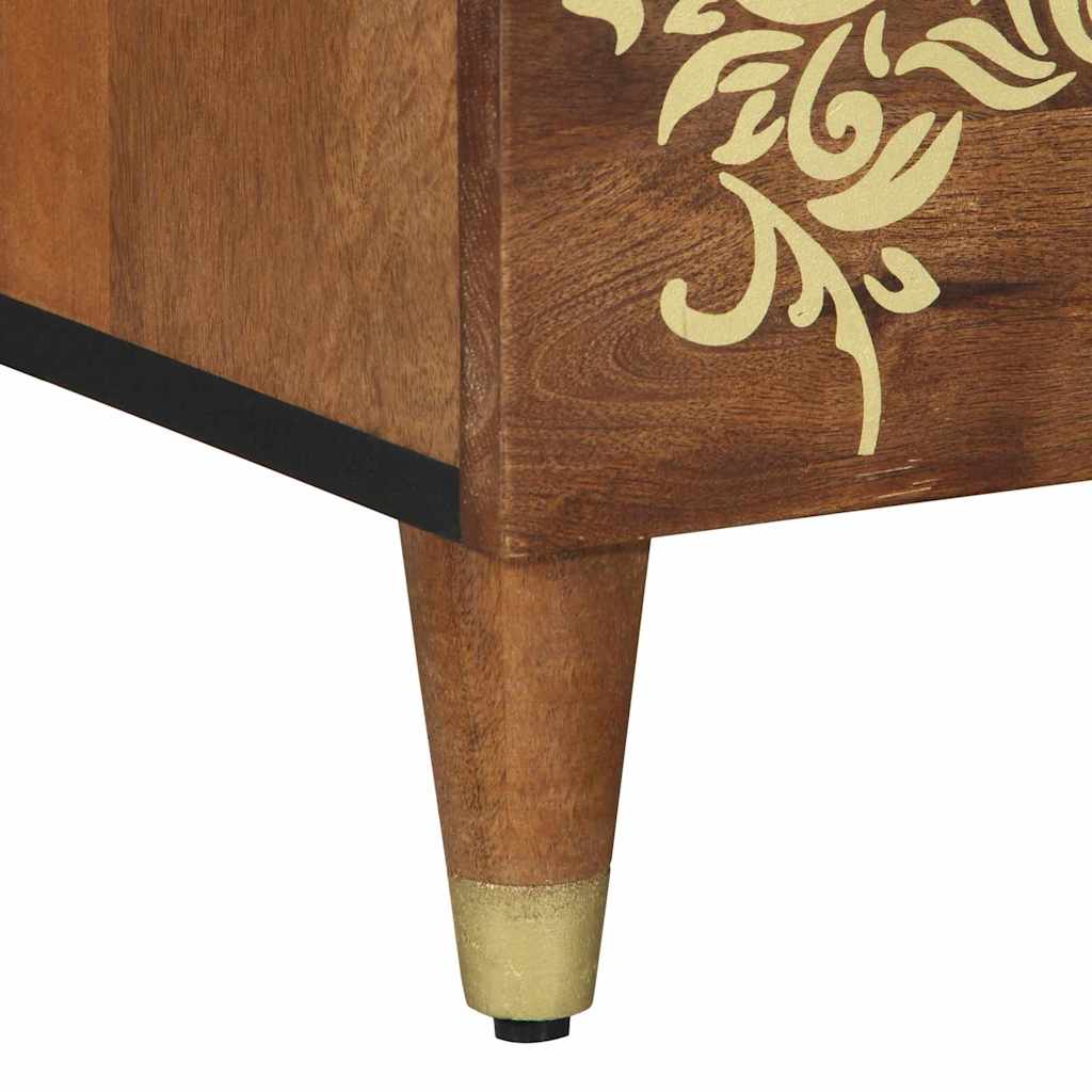Nattbord med dør Honning brun 50 x 33 x 60 cm Massiv mango tre