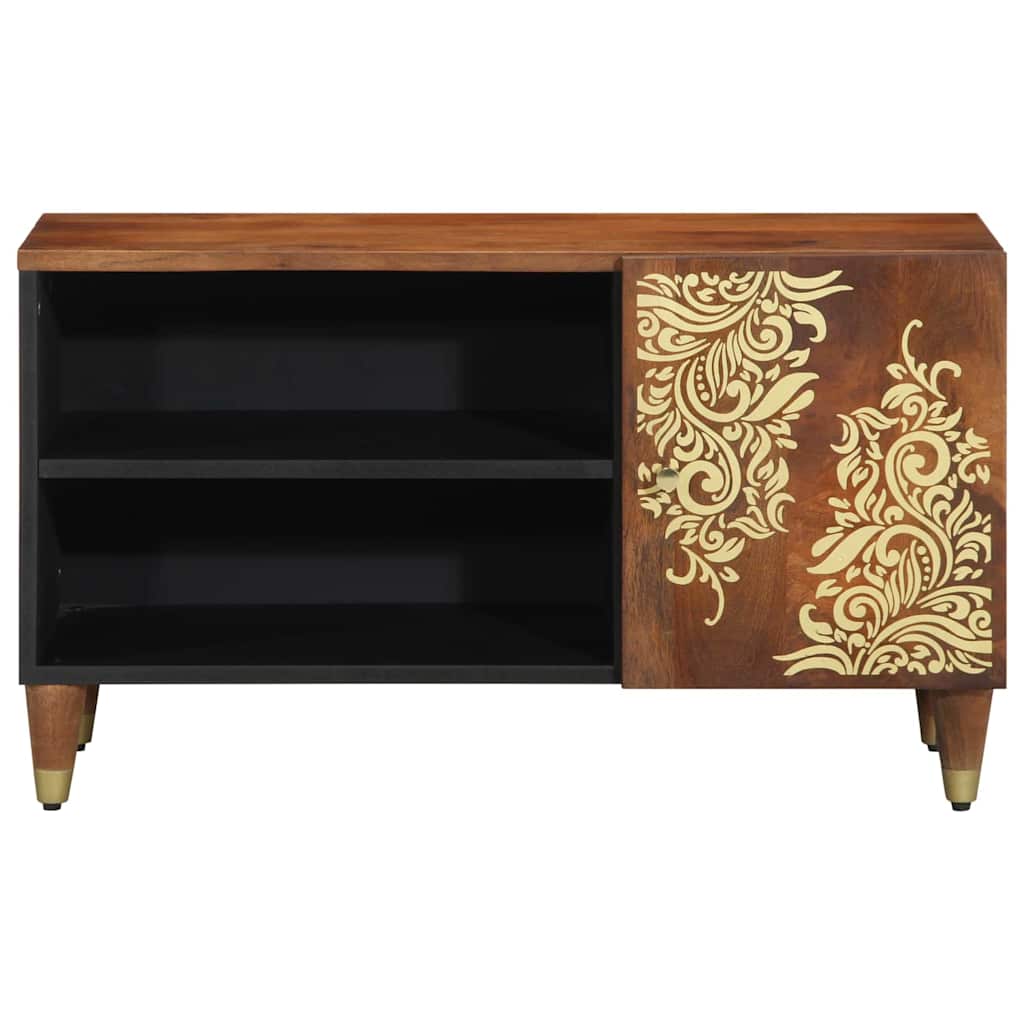 TV-skap med hylle Honning brun 80 x 33 x 46 cm Massiv mango tre