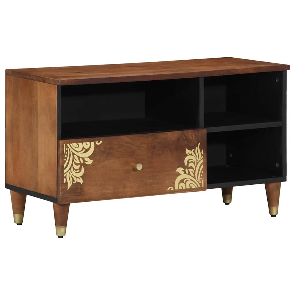 TV-skap med skuff Honning brun 80 x 33 x 46 cm Massiv mango tre