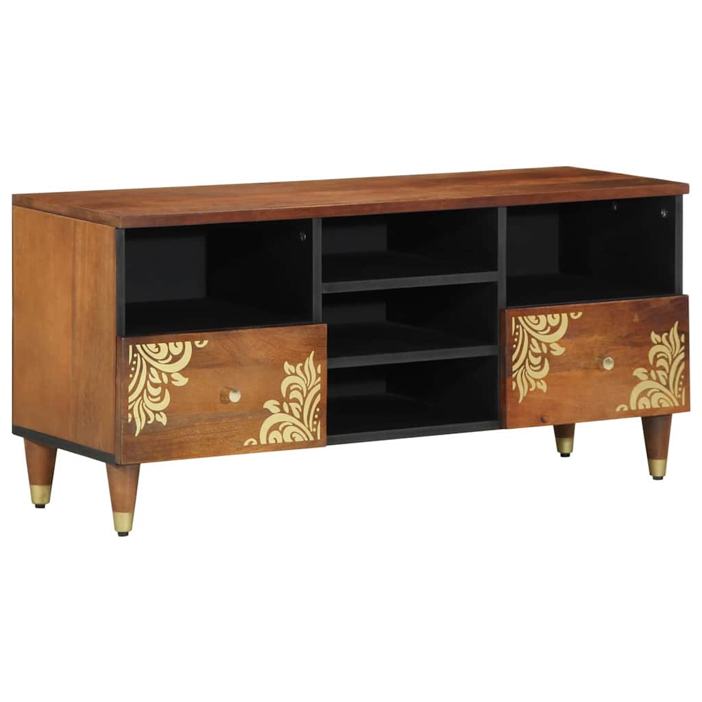 TV-skap Honning brun 100 x 33 x 46 cm Massiv mango tre