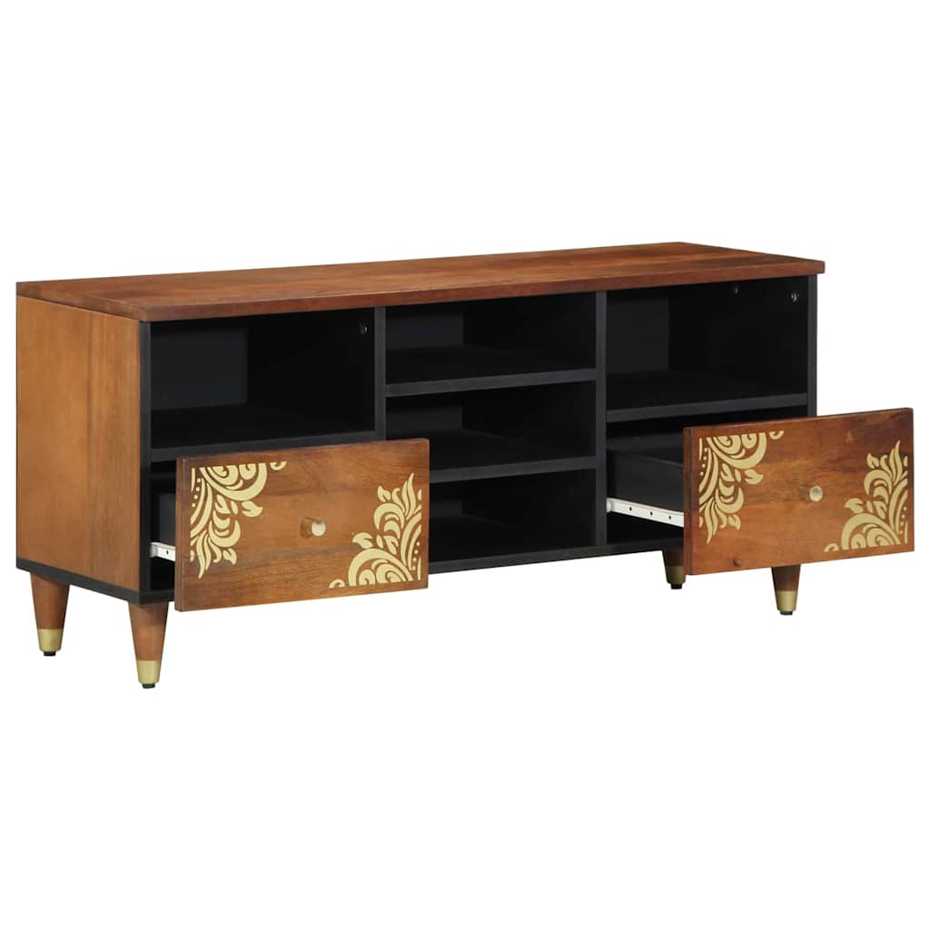 TV-skap Honning brun 100 x 33 x 46 cm Massiv mango tre