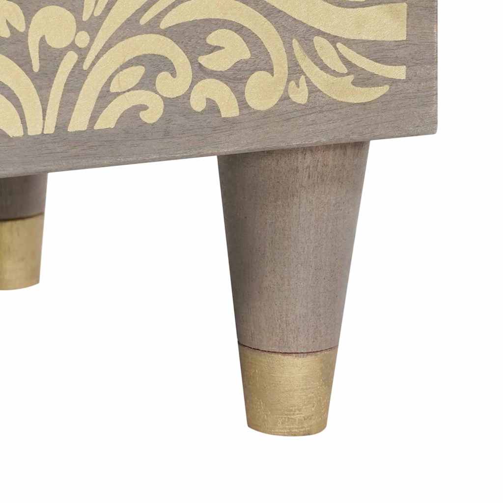 Nattbord med dør 2 pcs Grå 40 x 33 x 46 cm Massiv mango tre