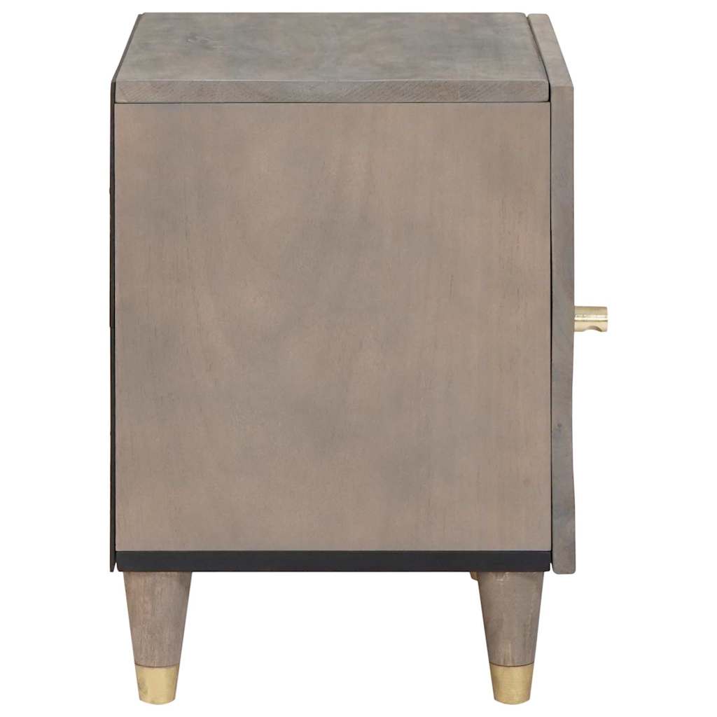 Nattbord med dør 2 pcs Grå 40 x 33 x 46 cm Massiv mango tre