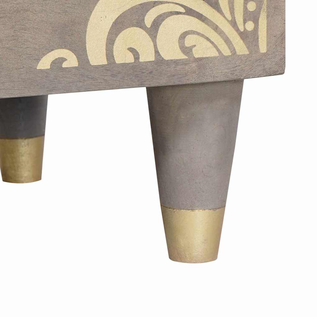 Nattbordskap med skuff Grå 40 x 33 x 46 cm Massiv mango tre