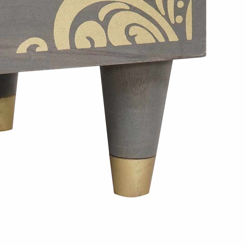 Nattbordskap 2 pcs Grå 40 x 33 x 46 cm Massiv mango tre