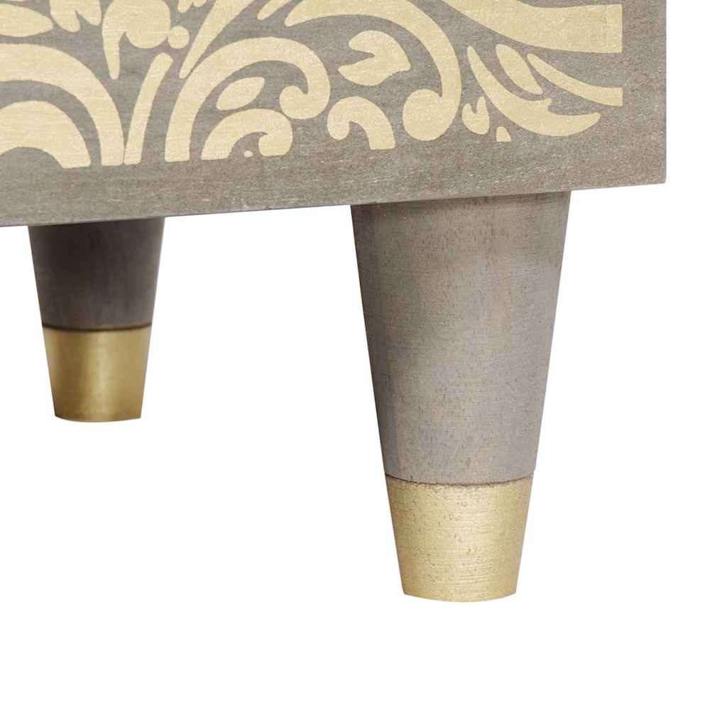 Nattbord med dør med skuff Grå 50 x 33 x 60 cm Massiv mango tre