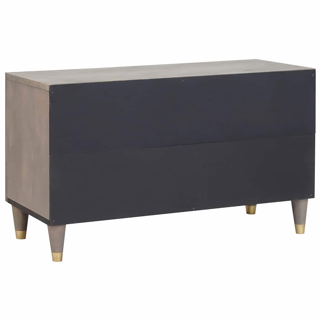 TV-skap med hylle med dør Grå 80 x 33 x 46 cm Massiv mango tre