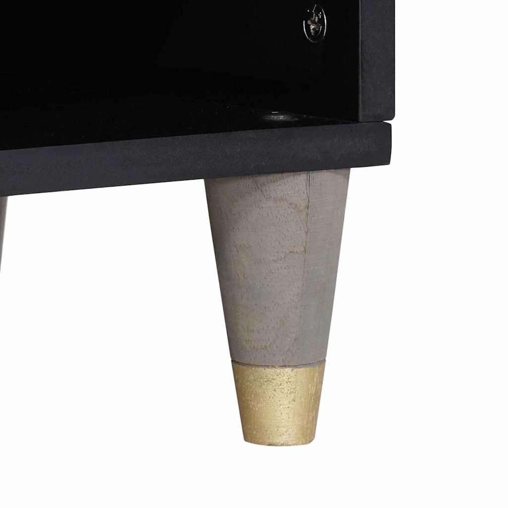 TV-skap med skuff Grå 100 x 33 x 46 cm Massiv mango tre