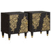 Nattbord med dør 2 pcs Svart 40 x 33 x 46 cm Massiv mango tre