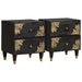 Nattbordskap 2 pcs Svart 40 x 33 x 46 cm Massiv mango tre